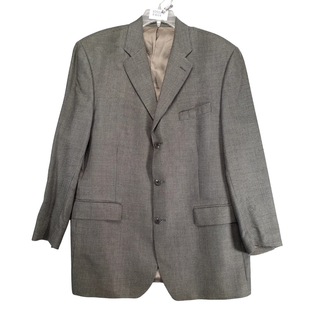 Vtg Sanlorenzo Beige Sport Coat Mens 44T Silk Wool Textured Canada Union Made‎